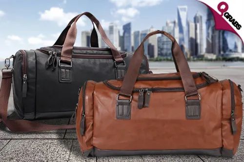 From QR149 Be Prepared in Sleek Style with a PU Leather Duffle Bag - choose from Two Classic Colors! (QR299 Value)